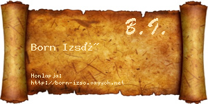 Born Izsó névjegykártya